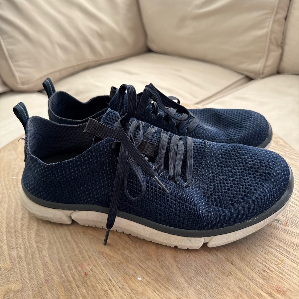 CLARKS Navy Knit Trigenic Triken Running Sneakers Size 10 - Picture 6 of 8